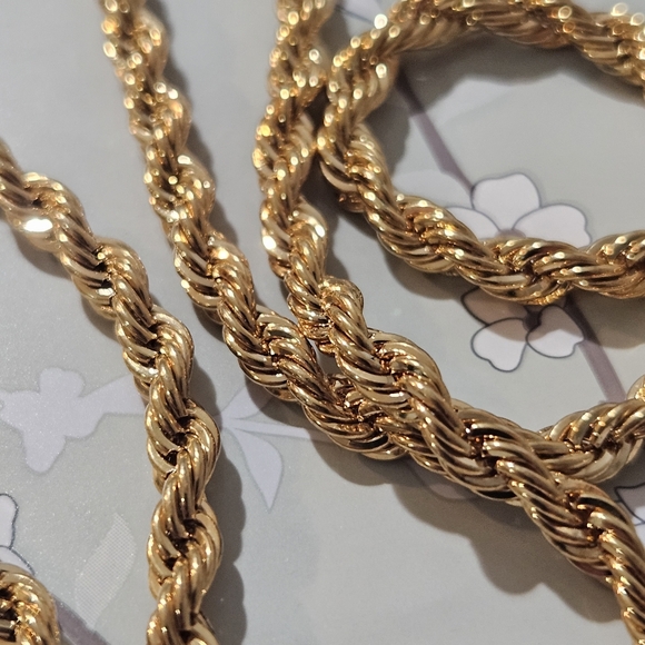 Gold Rope Chain Necklace - Picture 3 of 9